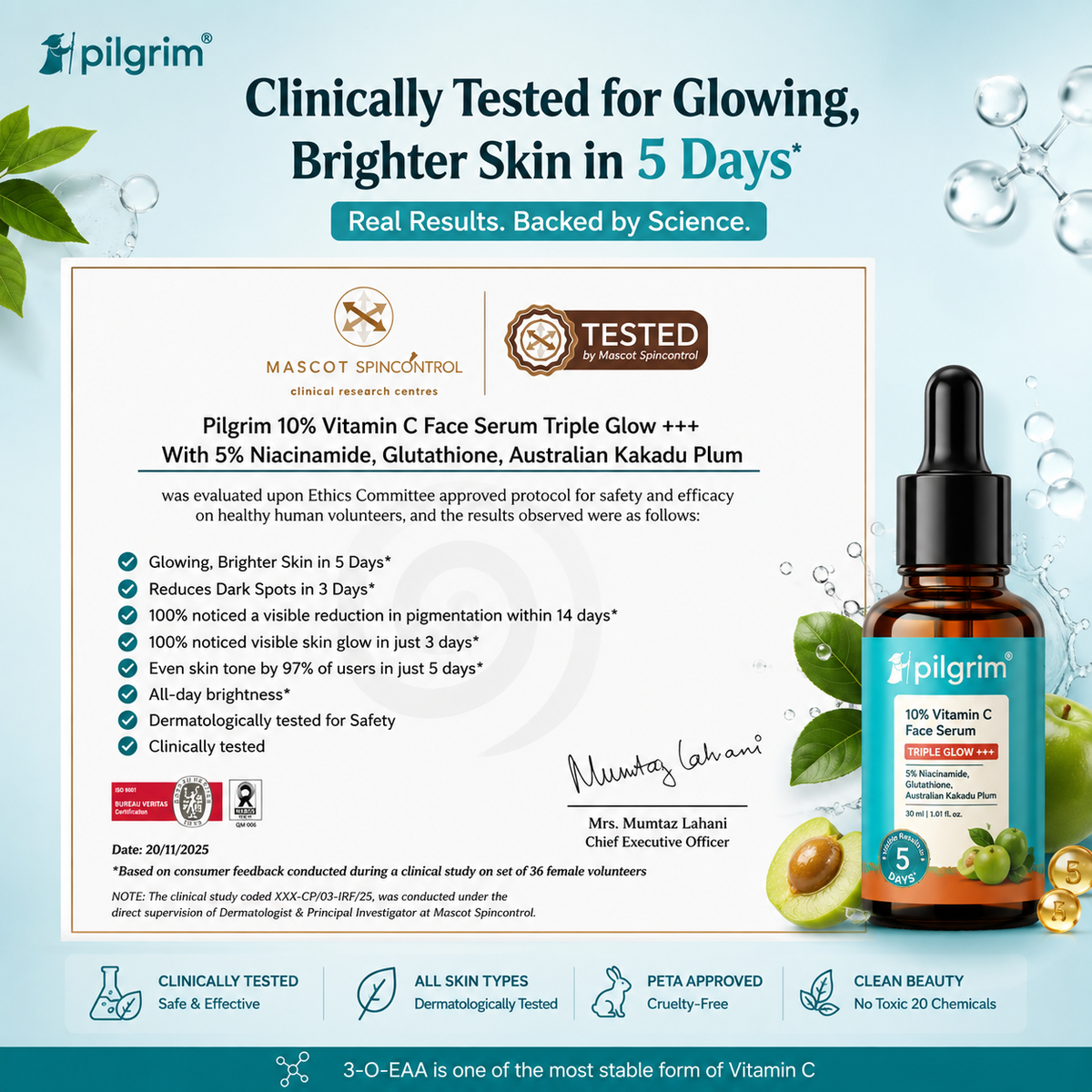 10% Vitamin C Face Serum For Triple Glow+++(Buy 1 Get 1 Free)